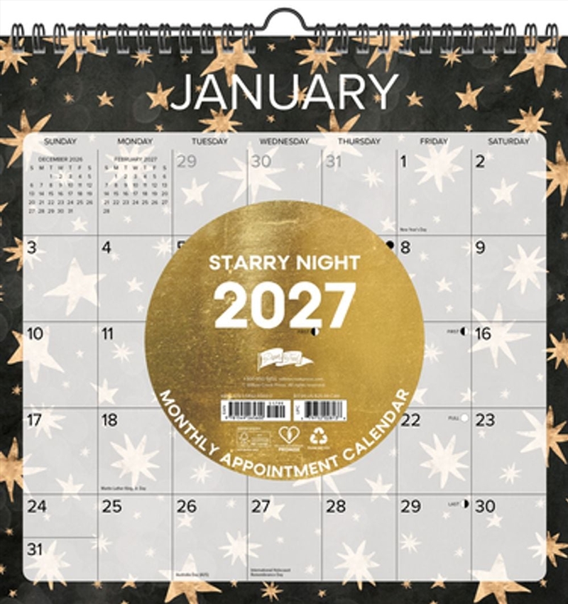 Starry Night 2027 12" x 12" Spiral Wall Calendar/Product Detail/Calendars & Diaries