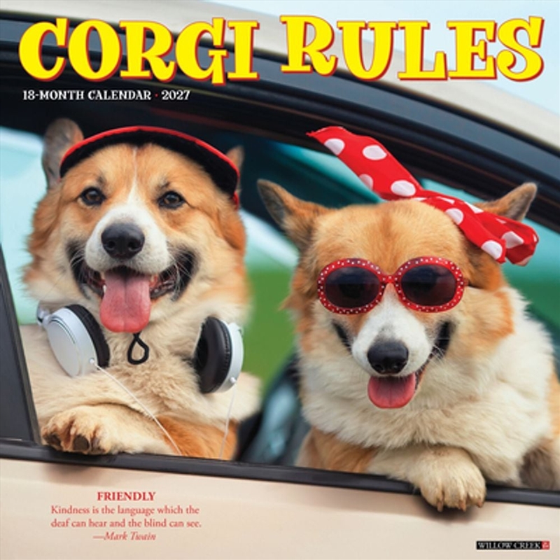 Corgi Rules 2027 Wall Calendar/Product Detail/Calendars & Diaries