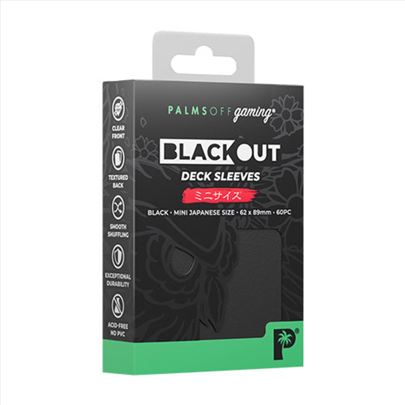 Palms Off Gaming - BLACKout Deck Sleeves - Japanese - 60pc - BLACK/Product Detail/Games Accessories