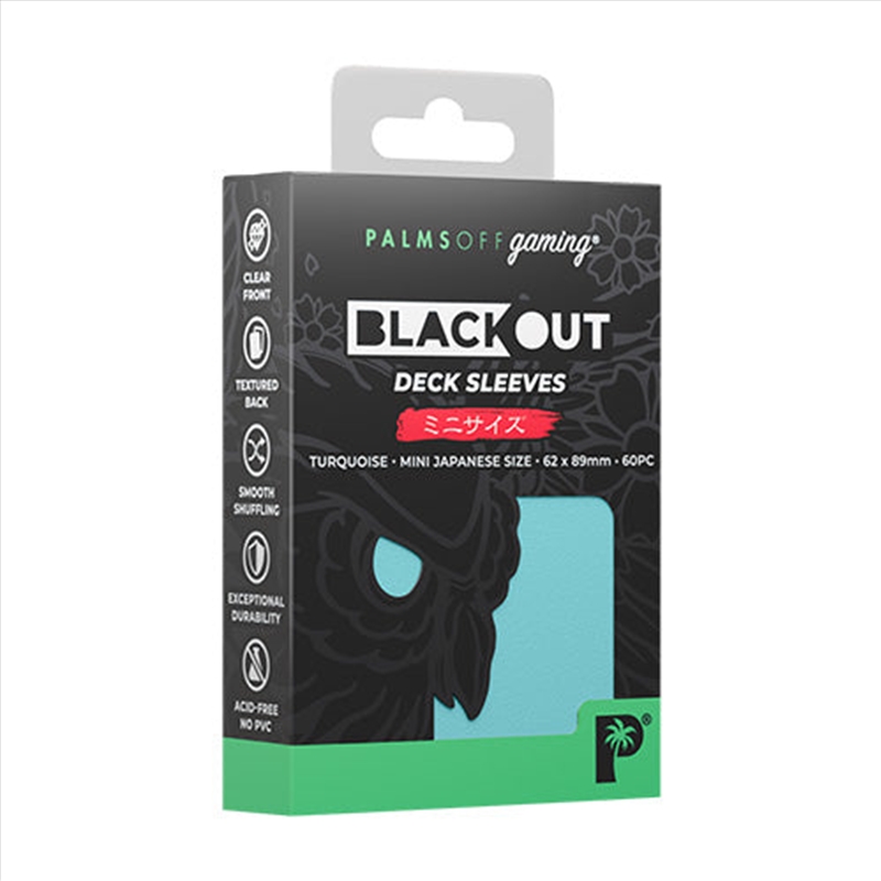 Palms Off Gaming - BLACKout Deck Sleeves - Japanese - 60pc - TURQUOISE/Product Detail/Games Accessories