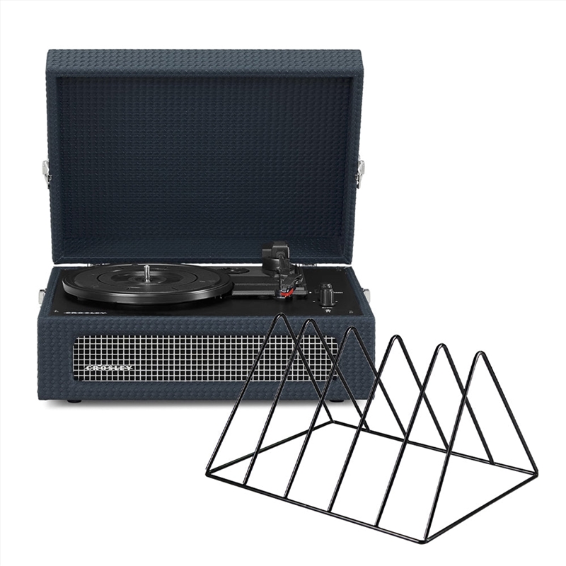 Crosley Voyager Bluetooth Portable Turntable + Gadhouse Vinyl Rack Bundle - Navy/Product Detail/Turntables