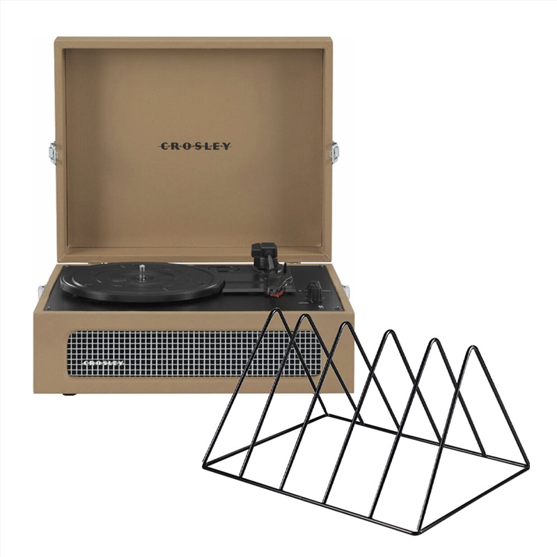 Crosley Voyager Bluetooth Portable Turntable + Gadhouse Vinyl Rack Bundle - Tan/Product Detail/Turntables