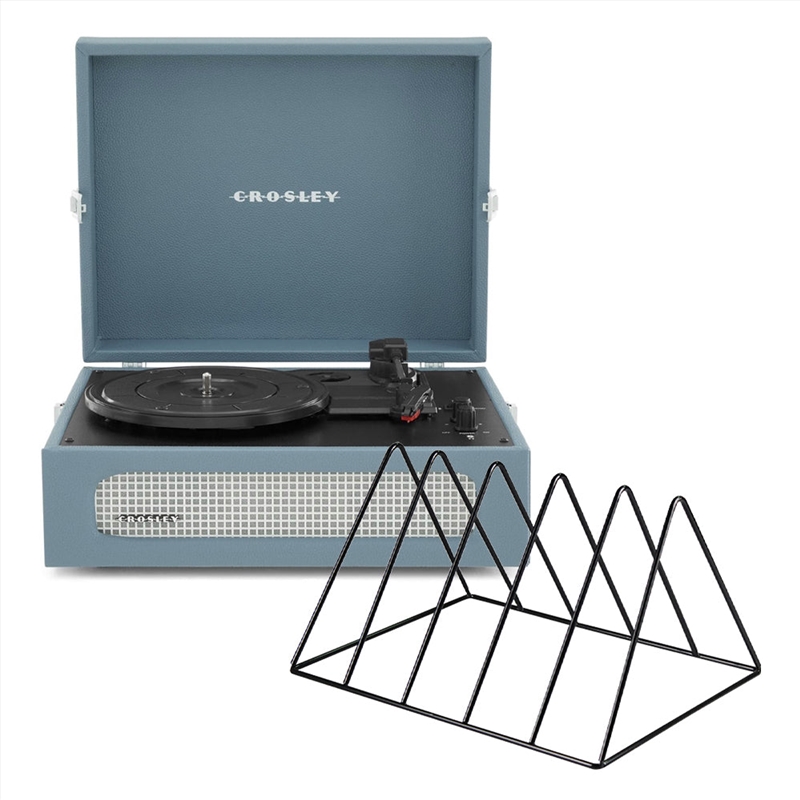 Crosley Voyager Bluetooth Portable Turntable + Gadhouse Vinyl Rack Bundle - Washed Blue/Product Detail/Turntables