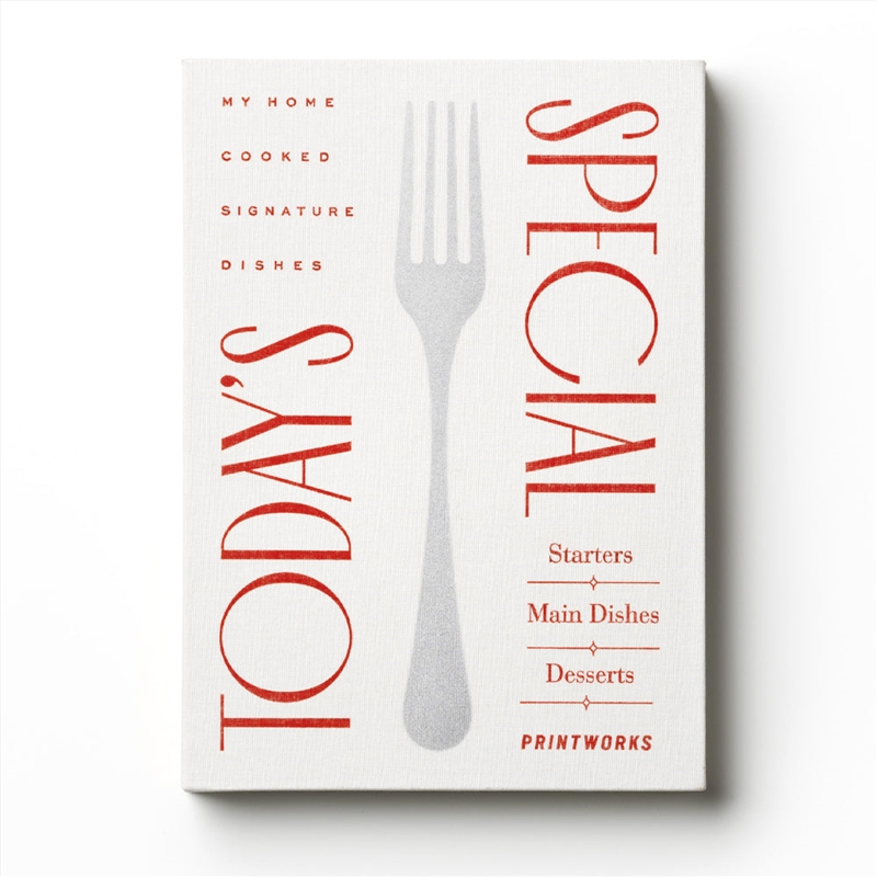 Printworks Recipe Book Todays Special-Red White/Product Detail/Stationery