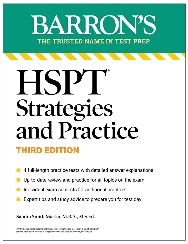 HSPT Strategies and Practice, Third Edition: Prep Book with 4 Practice Tests + Comprehensive Review/Product Detail/Education & Textbooks