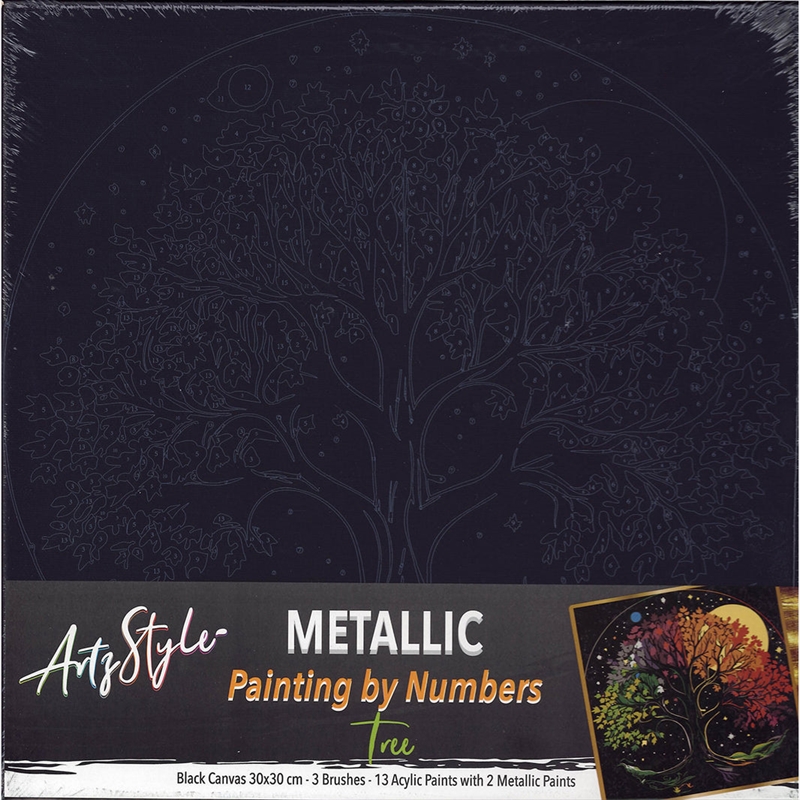 Metallic Paint By Number Tree/Product Detail/Arts & Craft