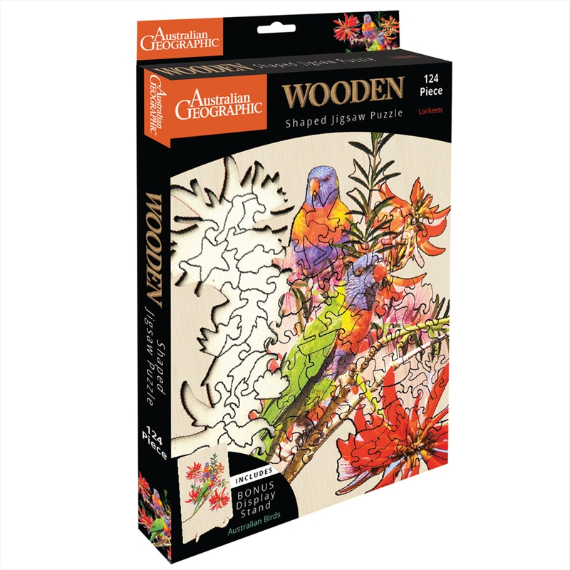 Australian Geographic 124 Piece Wooden Jigsaw Puzzle Lorikeets/Product Detail/Jigsaw Puzzles