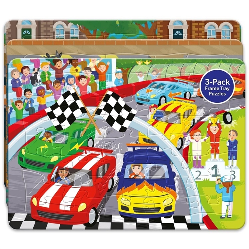 Frame Tray Jigsaw Puzzle 3 Pack - Vehicles/Product Detail/Jigsaw Puzzles