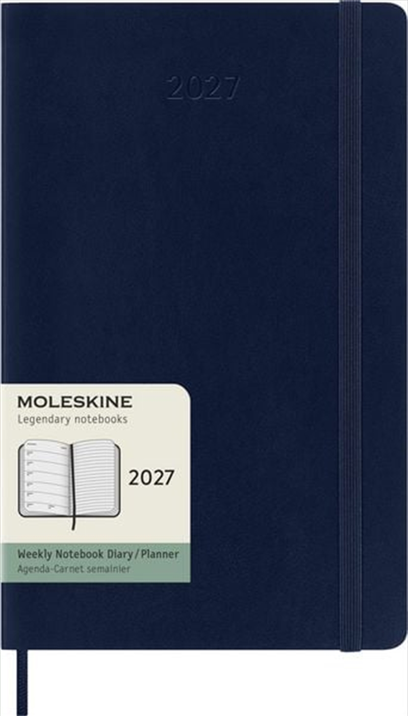 Moleskine Classic 12 Month 2027 Weekly Planner, Soft Cover, Large (5" x 8.25"), Sapphire Blue, 144 p/Product Detail/Calendars & Diaries
