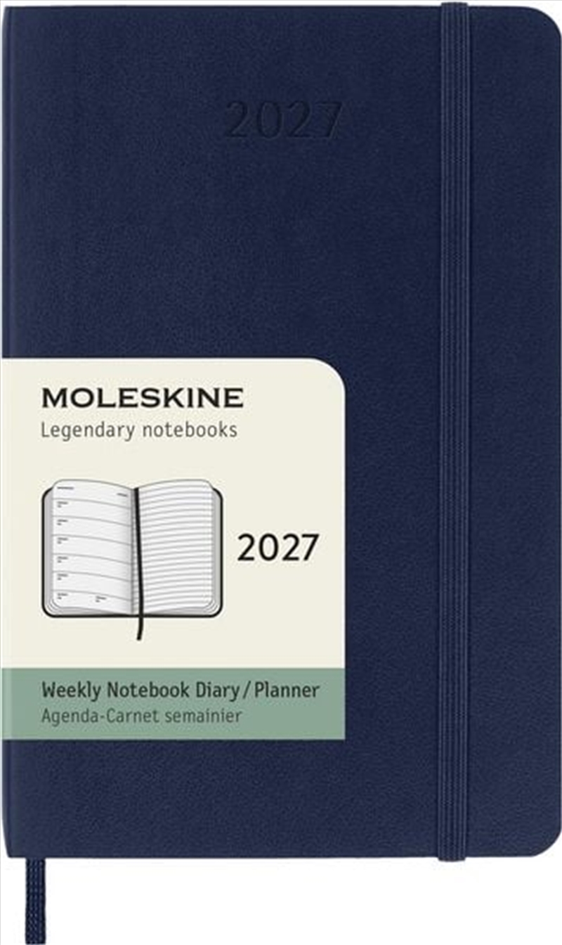 Moleskine Classic 12 Month 2027 Weekly, Soft Cover, Pocket (3.5" x 5.5"), Sapphire Blue, 144 pages/Product Detail/Calendars & Diaries