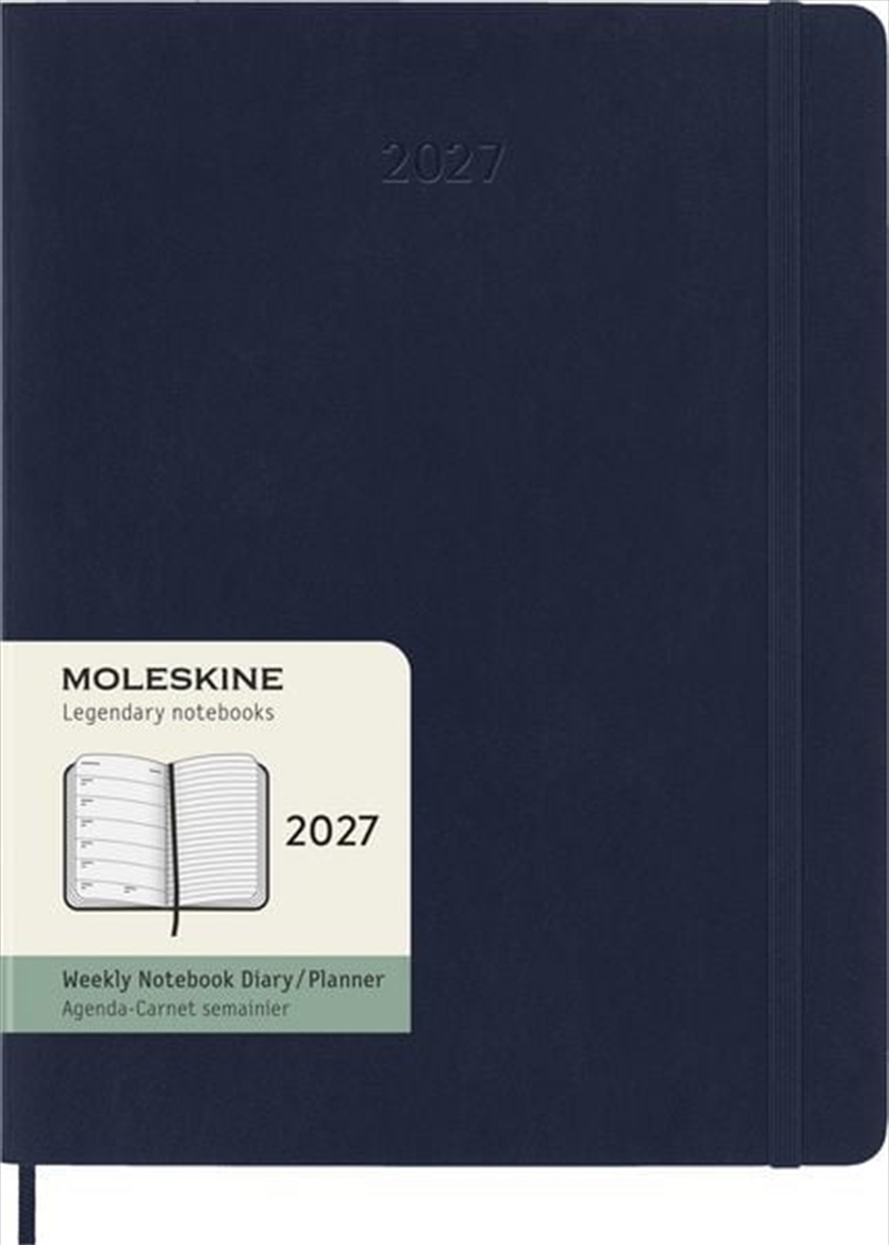 Moleskine Classic 12 Month 2027 Weekly Planner, Soft Cover, XL (7.5" x 9.75"), Sapphire Blue, 144 pa/Product Detail/Calendars & Diaries