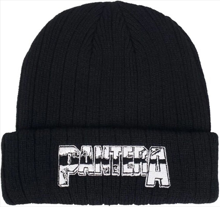 Pantera - Embroidered Logo - Acrylic Knit Hat - Black/Product Detail/Caps & Hats