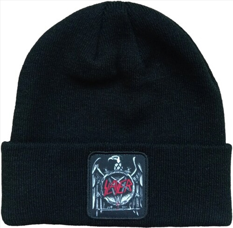 Slayer - Eagle Patch - Acrylic Knit Hat - Black/Product Detail/Caps & Hats