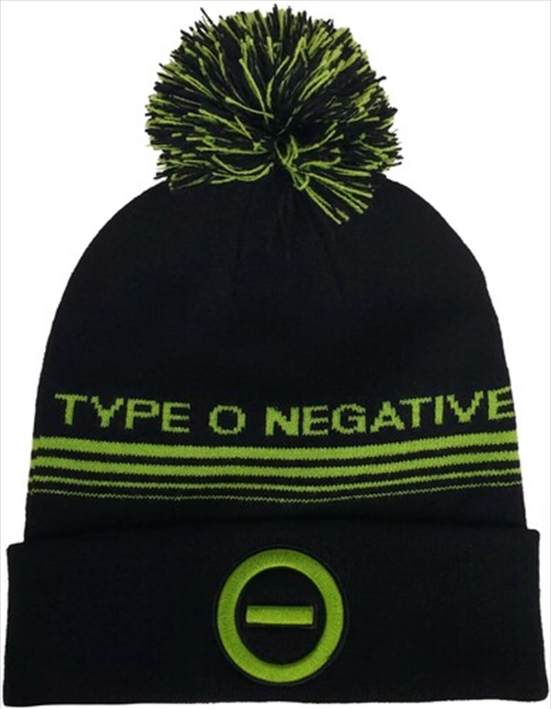 Type O Negative - Embroidered Logo - Knit Pom Hat - Jacquard Band Name Black/Green/Product Detail/Caps & Hats