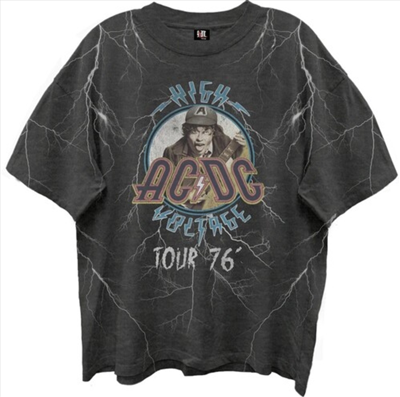 AC/DC - High Voltage 76 Tour - Front & Back Print - Giant Vintage - T-shirt - Extra Large - Black/Product Detail/Shirts
