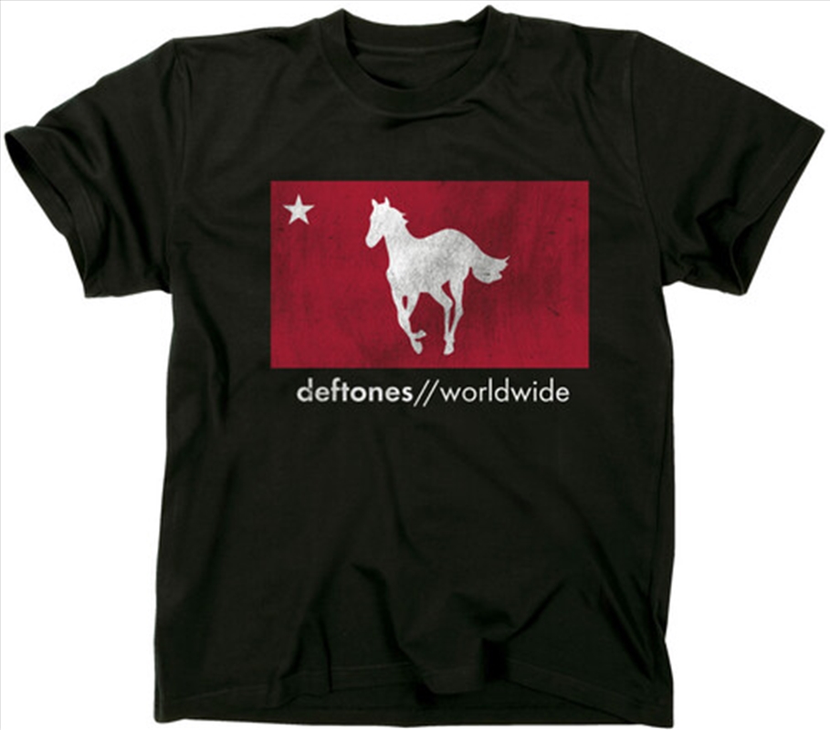 Deftones - Distressed White Pony - T-Shirt - Large (Black)/Product Detail/Shirts