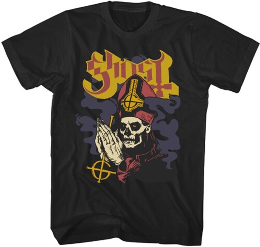 Ghost - Papa Emeritus Prayer Hands T-Shirt - Large Black/Product Detail/Shirts