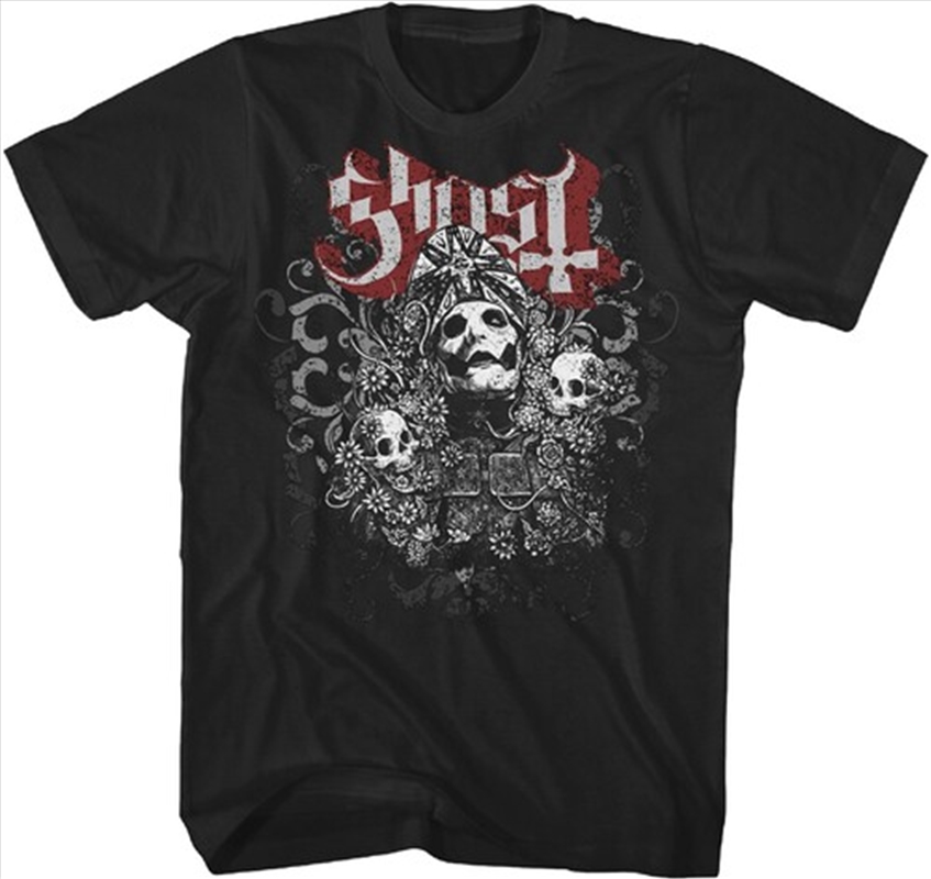 Ghost - Papa Skull Faces T-Shirt - Medium Black/Product Detail/Shirts