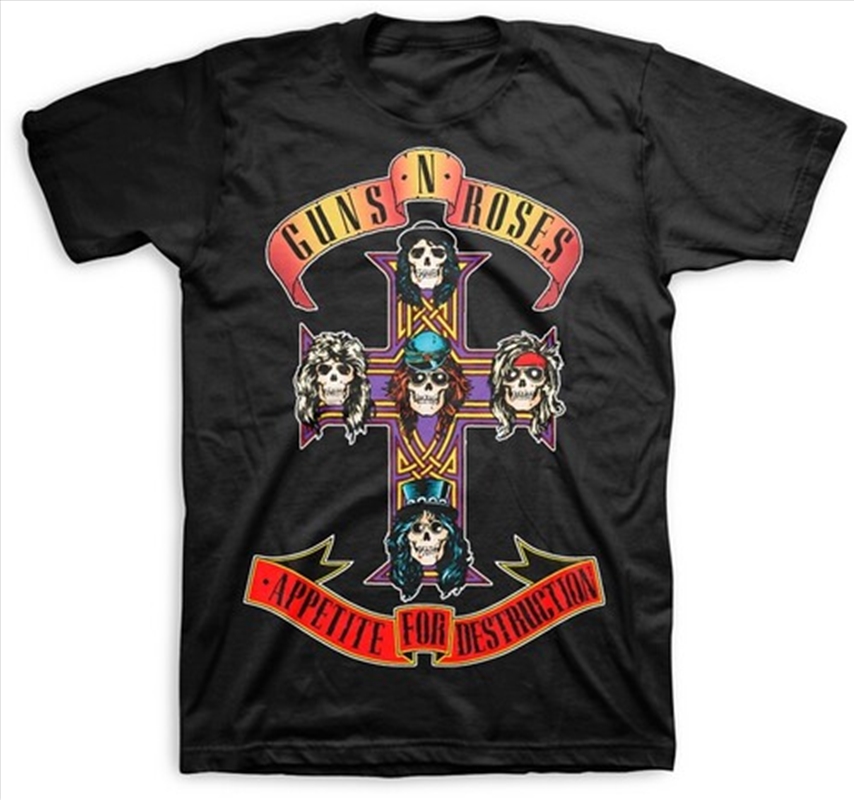 Guns N' Roses - Appetite For Destruction Jumbo Logo T-Shirt - Medium Black/Product Detail/Shirts