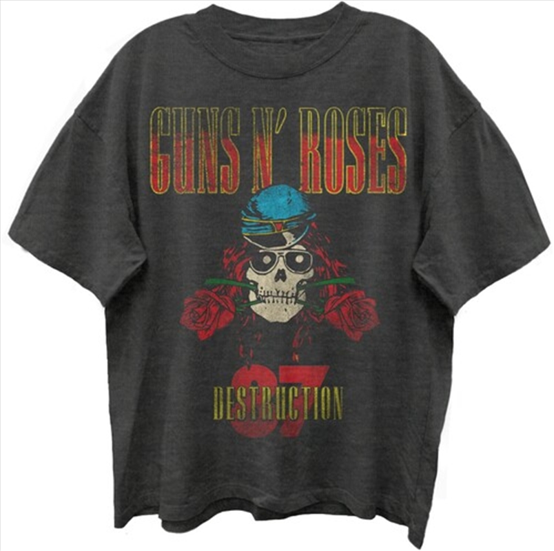Guns N Roses - UK 1987 Tour - Front & Back Print - Giant Vintage- T-shirt - 2X Large - Black/Product Detail/Shirts