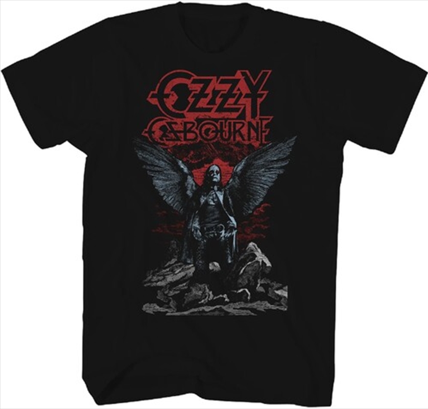 Ozzy Osbourne - Rain Angel Wings T-Shirt - Large Black/Product Detail/Shirts