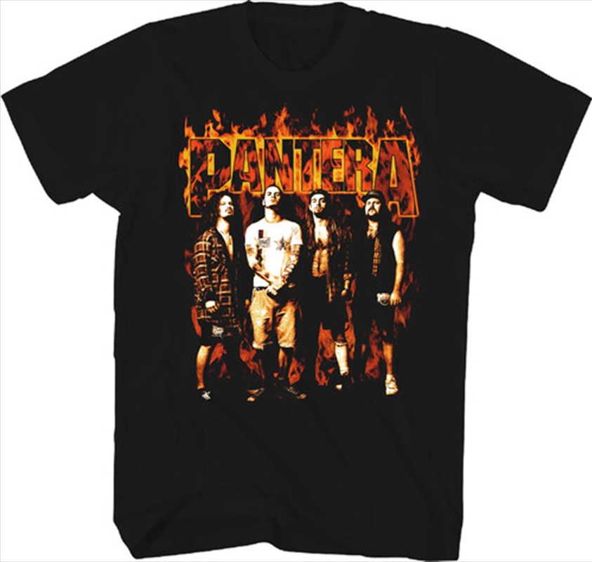 Pantera - Flames Band Photo T-Shirt - 2XL Black/Product Detail/Shirts