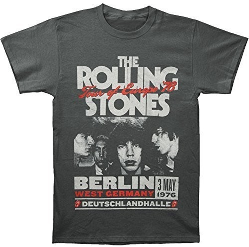 Rolling Stones - Tour of Europe '76 Berlin West Germany T-shirt - Medium Charcoal/Product Detail/Shirts