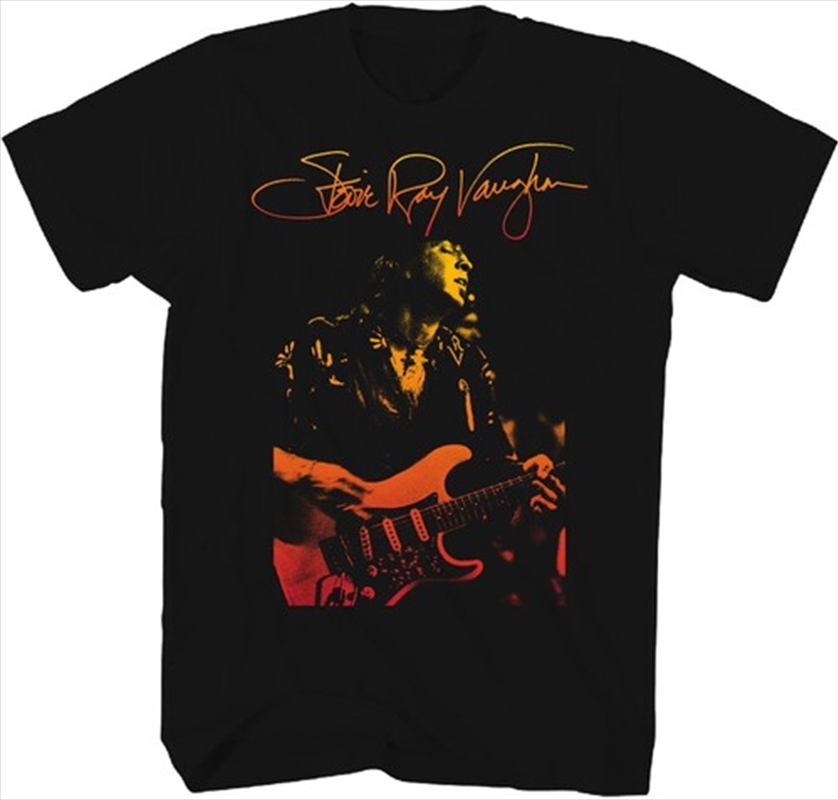 Stevie Ray Vaughan - Signature Gradient Photo T-Shirt - 2XL Black/Product Detail/Shirts