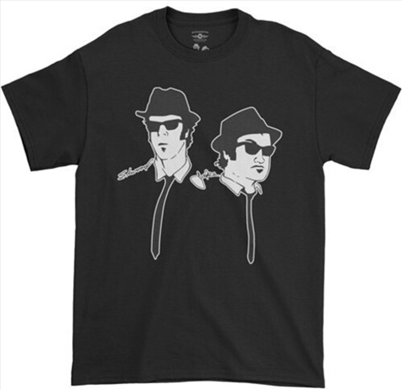 The Blues Brothers - Silhouette - Heavy Cotton T-Shirt - Large Black/Product Detail/Shirts