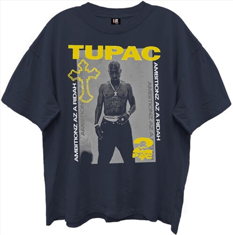 Tupac - Collage Ambitionz - Giant Vintage T-shirt - Small - Navy/Product Detail/Shirts