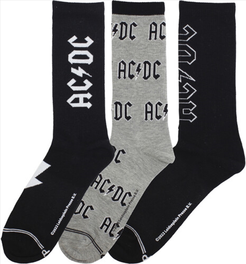 AC/DC - Volume - Crew Socks (3 Pack)/Product Detail/Socks