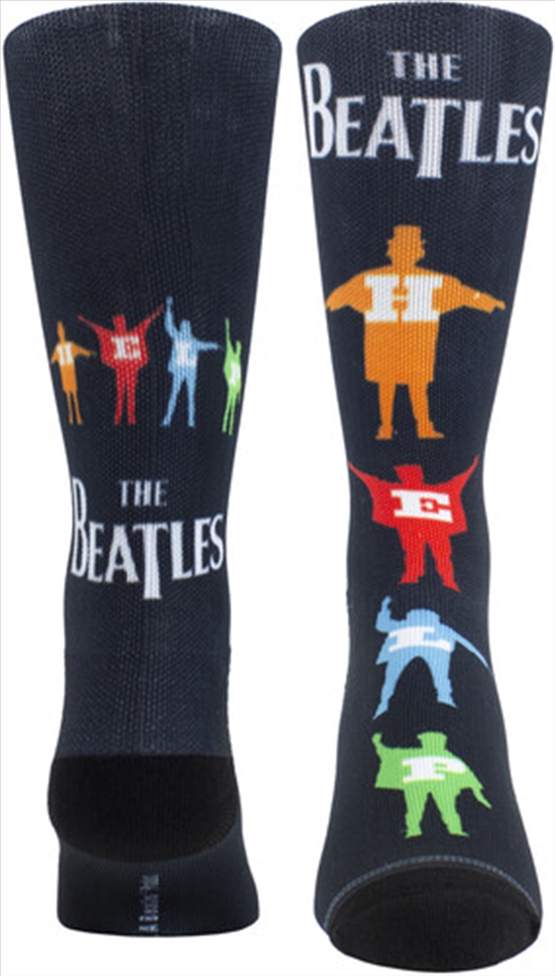 Beatles - Help Silhouette Multicolor Dye Sublimation - Crew Socks/Product Detail/Socks
