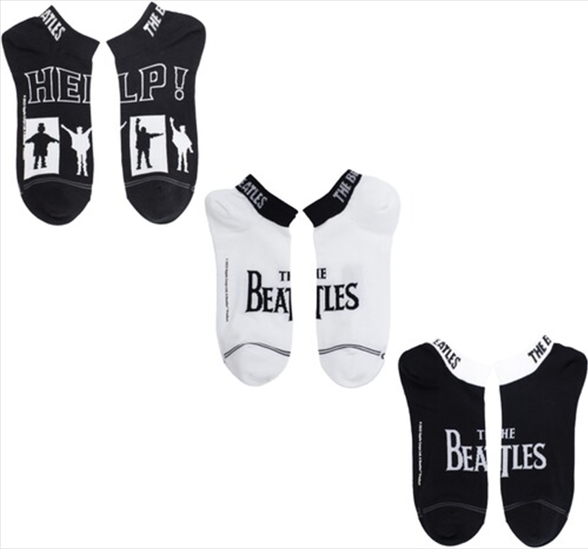 Beatles - Help White Black - Crew Socks (3 Pack)/Product Detail/Socks