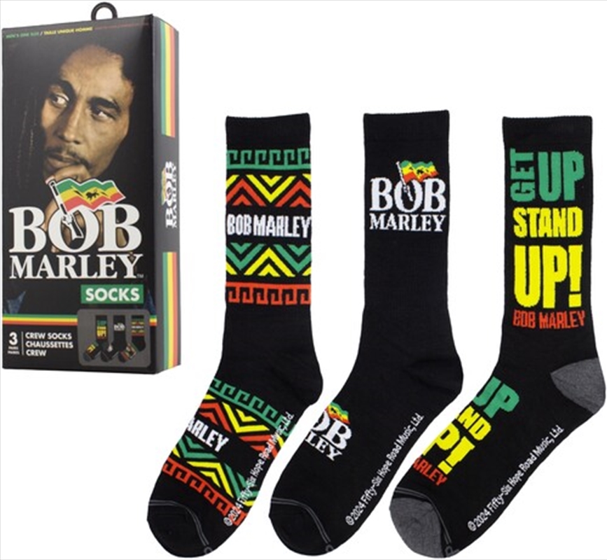 Bob Marley - Crew Socks (Assorted Styles 3 Pack Gift Box)/Product Detail/Socks