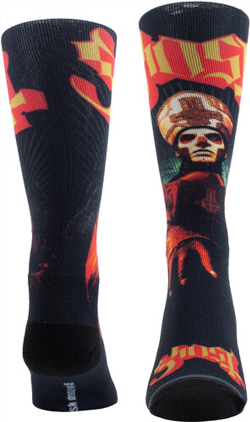 Ghost - Papa Emeritus Red/Gold Dye Sublimation - Crew Socks/Product Detail/Socks