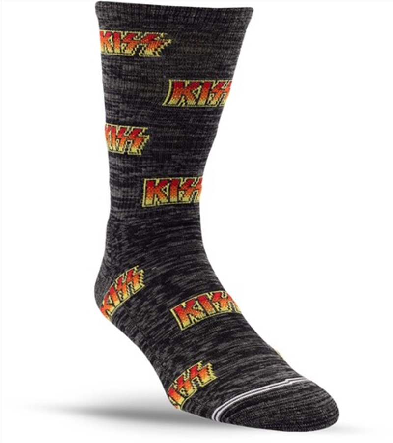 Kiss - All Over Logo Grey - Crew Socks/Product Detail/Socks