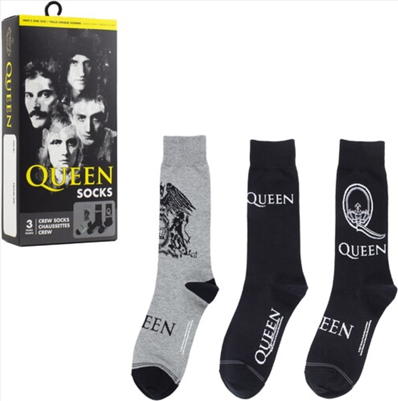 Queen - Crew Socks (Assorted Styles 3 Pack Gift Box)/Product Detail/Socks