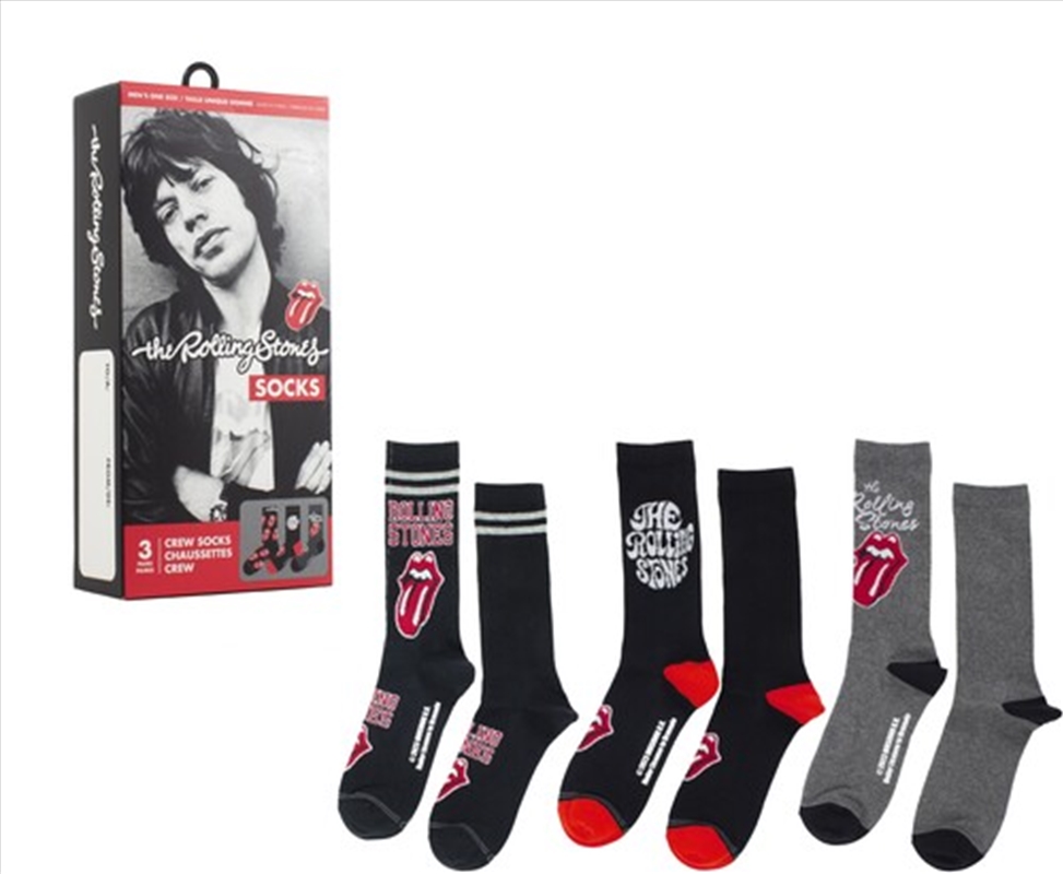 Rolling Stones - Crew Socks (Assorted Styles 3 Pack Gift Box)/Product Detail/Socks