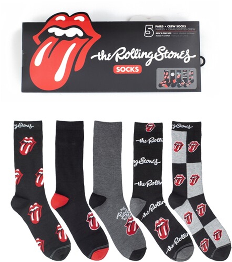 Rolling Stones - Crew Socks (Assorted Styles 5 Pack Gift Box)/Product Detail/Socks