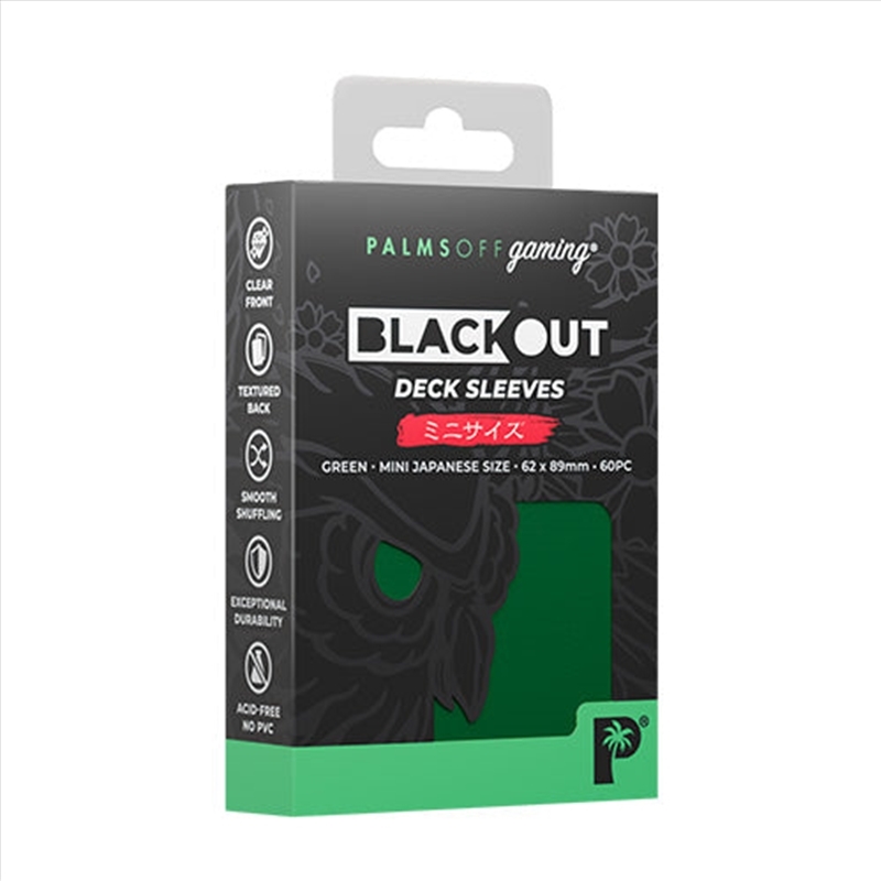 Palms Off Gaming - BLACKout Deck Sleeves - Japanese - 60pc - GREEN/Product Detail/Games Accessories
