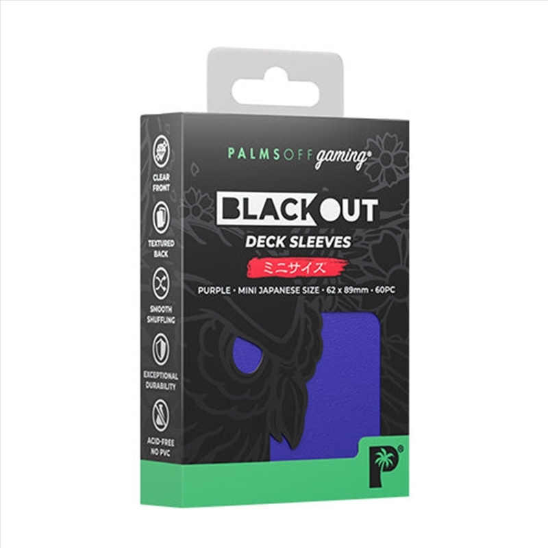 Palms Off Gaming - BLACKout Deck Sleeves - Japanese - 60pc - PURPLE/Product Detail/Games Accessories