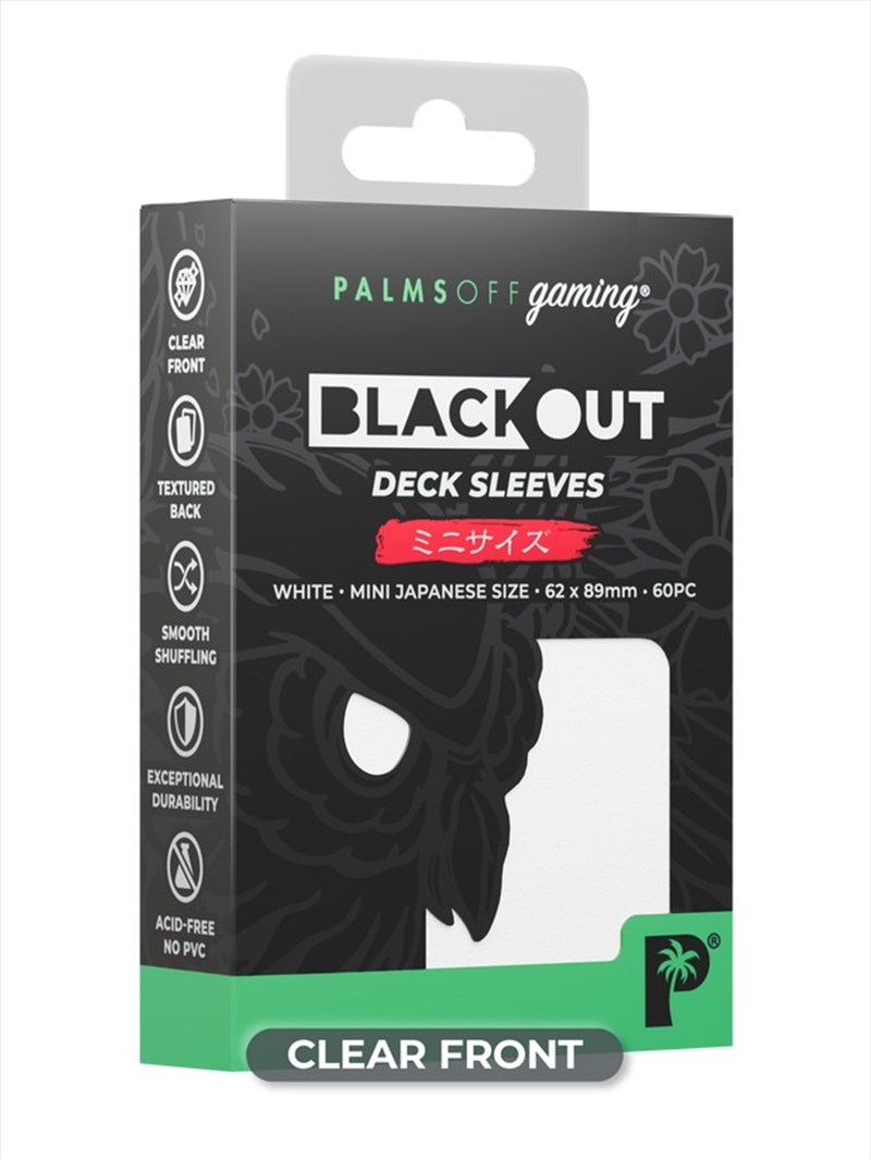 Palms Off Gaming - BLACKout Deck Sleeves - Japanese - 60pc - WHITE/Product Detail/Games Accessories
