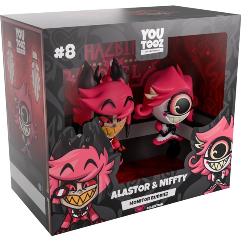 Youtooz Hazbin Hotel - Alastor & Niffty Monitor Buddiez 2.5" Vinyl Figure/Product Detail/Figurines