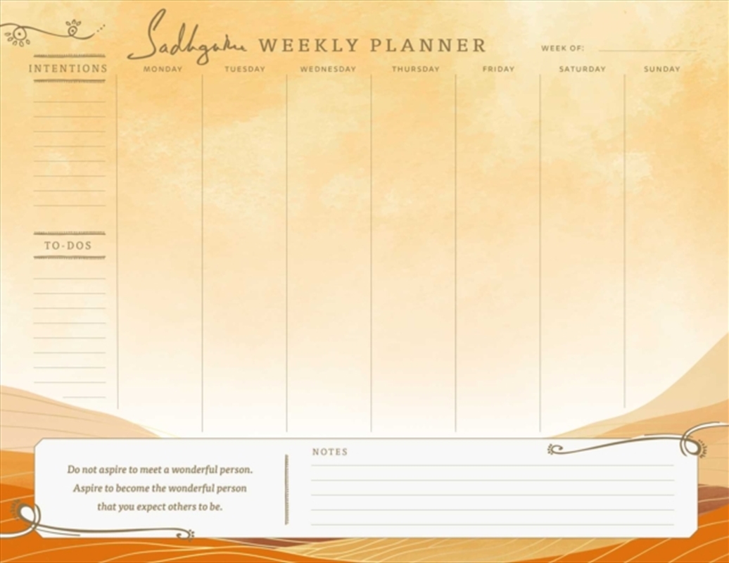 Sadhguru Weekly Planner Notepad/Product Detail/Self Help & Personal Development