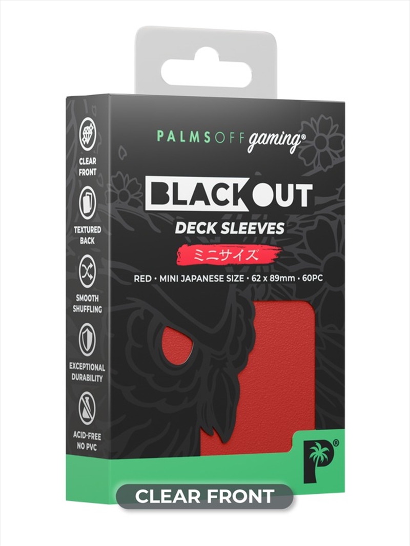 Palms Off Gaming - BLACKout Deck Sleeves - Japanese - 60pc - RED/Product Detail/Games Accessories