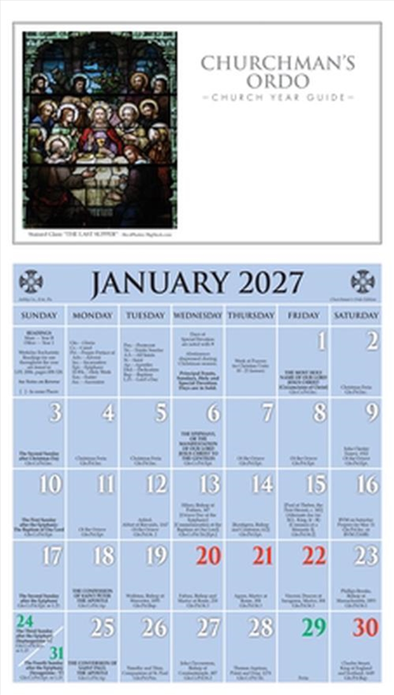 2027 Churchman's Ordo Kalendar/Product Detail/Religion & Beliefs