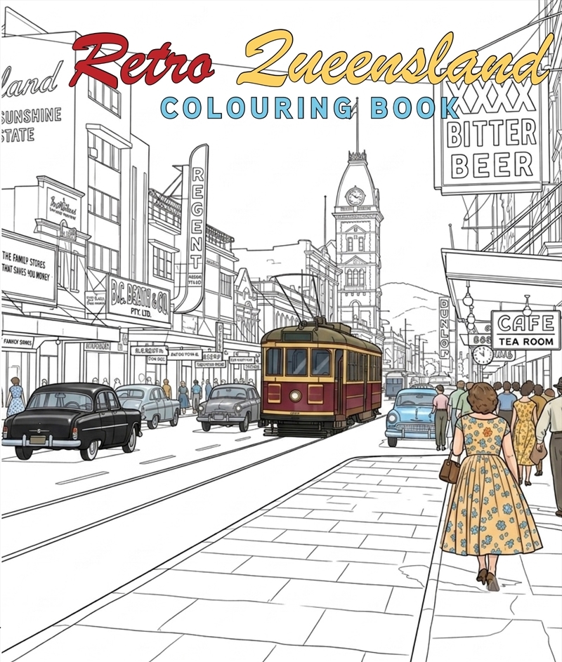 Retro Queensland Colouring Book/Product Detail/Adults Activity Books