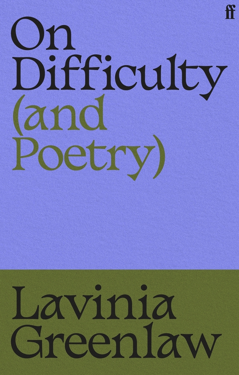 On Difficulty (and Poetry)/Product Detail/Literature & Poetry
