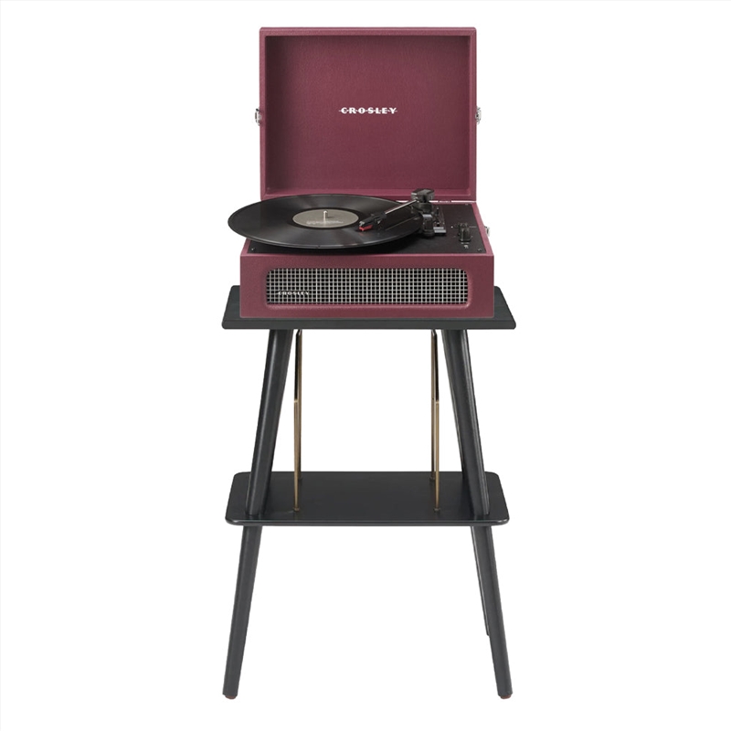 Crosley Voyager Bluetooth Portable Turntable + Entertainment Stand Bundle  - Burgundy/Product Detail/Turntables