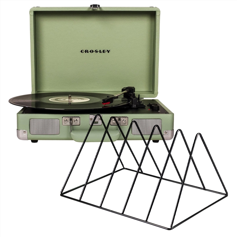 Crosley Cruiser Bluetooth Portable Turntable - Mint + Gadhouse Vinyl Rack Bundle - Black/Product Detail/Turntables
